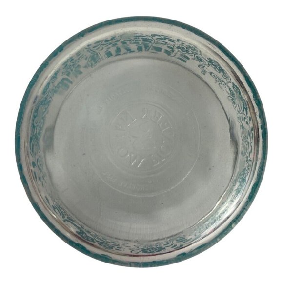 Pioneer Woman Clear Glass 1 QT Bowl Blue Teal Floral Pattern 4 cups Replacement - Picture 5 of 9